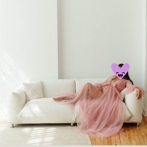 Maternity pink gown-Small